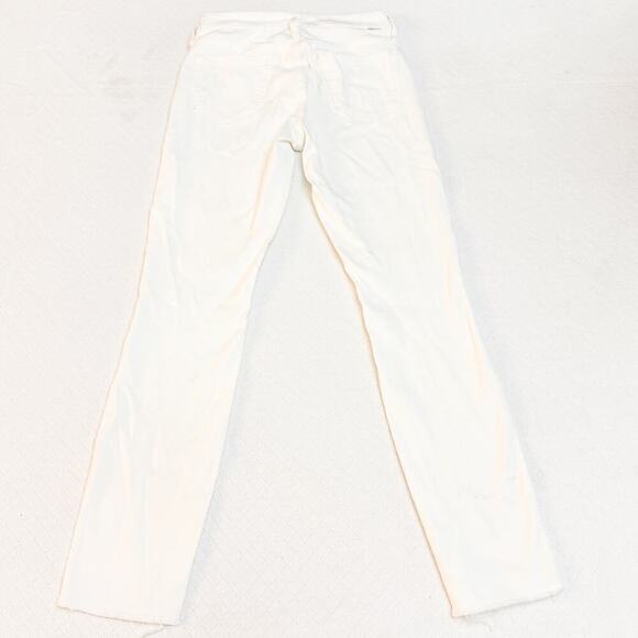 Mother Looker Ankle Fray Glass Slipper White Denim Jeans Size 25 - Picture 3 of 10